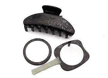 11.2cm Vintage Design Acetate Handheld Makeup Mirror