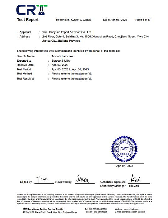 REACH Certificate