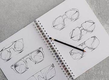 Acetate sunglasses design sketch