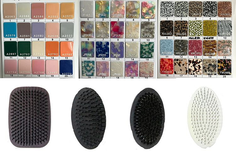 Available Colors and Accessories for Combs and HairBrushes