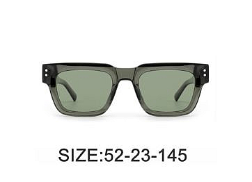 Green rectangular acetate sunglasses