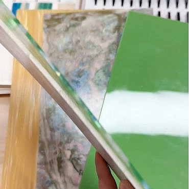 Testing the thickness and color of acetate sheets