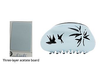 Three-layer acetate sheet and acetate claw clip