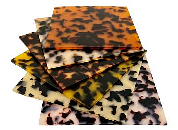 Tortoiseshell-patterned acetate sheets