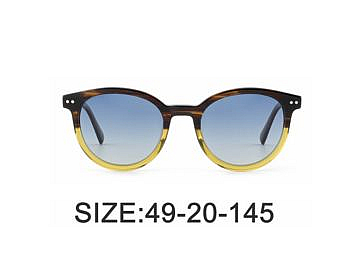 Wood grain round acetate sunglasses