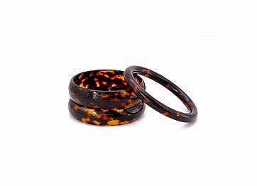 Caramel Tortoiseshell Acetate Stackable Bracelet Set