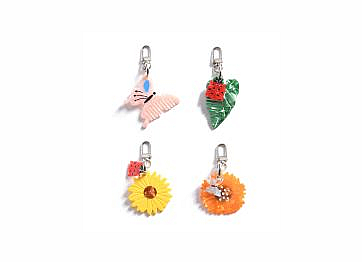 Floral Whisper Acetate Keychain Set
