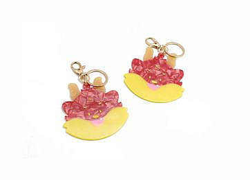 Pink Dragon Acetate Keychain